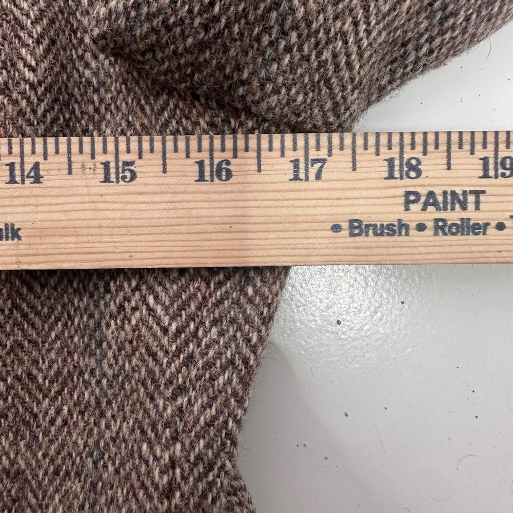Vintage Harris Tweed Herringbon Blazer Brown Multicolor Woven jJacket Size 8 - Picture 3 of 13